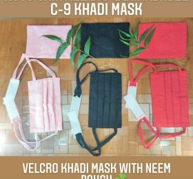 C-9 Velcro Dori Khadi Mask with Pouch